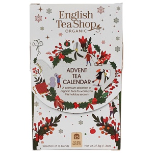 Adventskalender Ask Vit 25 tepåsar 13 smaker English Tea Shop produkt bild