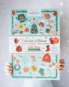 Adventskalender Hello Winter Ljus choklad 24 luckor Simon Coll produkt bild