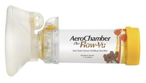 AeroChamber Plus Flow-Vu medium 1-5 år (gul) 1styck produkt bild
