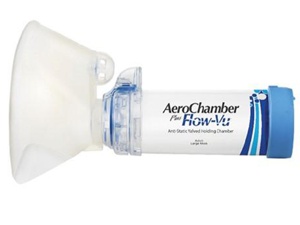 AeroChamber Plus Flow-Vu Inhalasjonskammer Voksen Stor Maske produktbilde