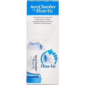Aerochamber Plus Flow-vu mund voksen blå produktbillede