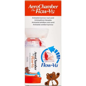 AeroChamber PlusFlow Vu small orange 0-18 måneder produktbillede