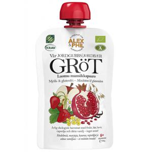 Alex&Phil Gröt med Jordgubbe Granatäpple Vanilj 6M 100 g produkt bild