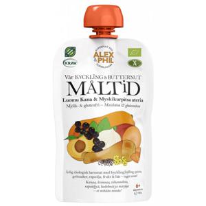 Alex&Phil Måltid med Kyckling, Butternut, Aprikos & Svarta Vinbär 6M 120 g produkt bild