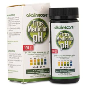 AlkalineCare pH Test Stripes Mätremsor pH-värdet i urin och saliv 100 st produkt bild