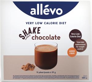 Allevo VLCD Shake, Chocolate, 15 portioner produkt bild