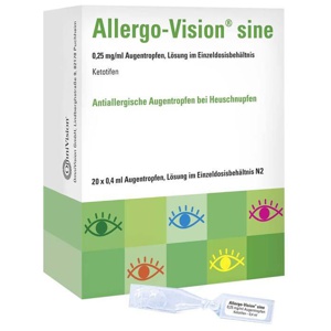 Allergo-Vision® sine Augentropfen im Einzeldosenbehältnis, 20X0.4 ml Einzeldosispipetten Produktbild