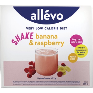 Allevo VLCD Shake Banana & Raspberry 15 portioner produktbillede