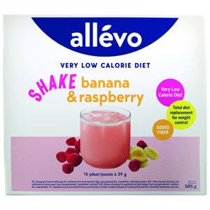 Allevo VLCD Shake Banana & Raspberry, 15x39 g produktbilde