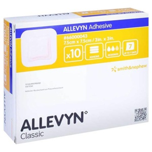 ALLEVYN Adhesive 7,5x7,5 cm haftende Wundauflage Produktbild