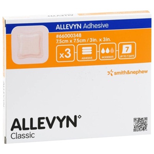 Allevyn Adhesive 7,5x7,5 cm haftende Wundauflage Produktbild
