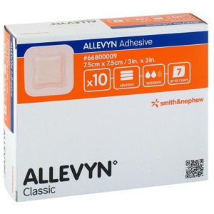 ALLEVYN Adhesive 7,5x7,5 cm haftende Wundauflage Produktbild