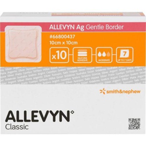 ALLEVYN Ag Gentle Border 10x10 cm Wundverband Produktbild