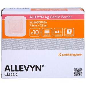 ALLEVYN Ag Gentle Border 7,5x7,5 cm Wundverband Produktbild
