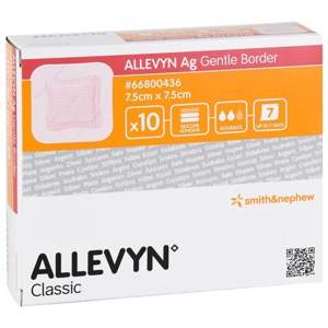 ALLEVYN Ag Gentle Border 7,5x7,5 cm Wundverband Produktbild