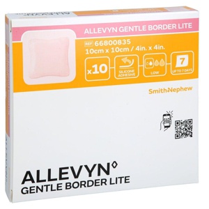 Allevyn Gentle Border Lite 10x10 cm Schaumverband, 10 St Verband Produktbild