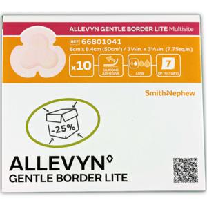 Allevyn Gentle Border Lite, vidhäftande förband, multisite 8 x 8,4 cm 10 st produkt bild