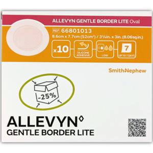 Allevyn Gentle Border Lite, vidhäftande förband, oval 8,6 x 7,7 cm, 10 styck produkt bild