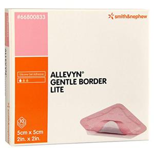 Allevyn Gentle Border Lite, vidhäftande polyuretanskumförband, 5 x 5 cm, 10 styck produkt bild