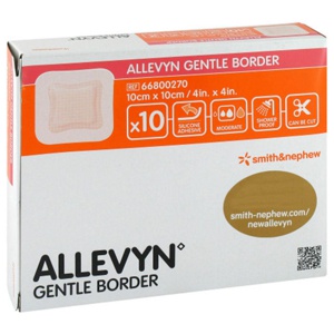 Allevyn Gentle Border, polyuretanskumförband 10 x 10 cm 10 st produkt bild