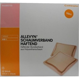 ALLEVYN Schaumverband 22x23 cm haftend 12 St Verband Produktbild