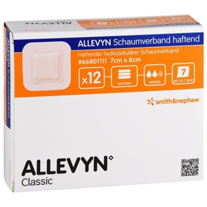 Allevyn Schaumverband 7x8 cm haftend, 12 St Verband Produktbild