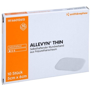 ALLEVYN Thin 5x6 cm dünne Wundauflage Produktbild