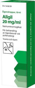 Allgil 20 mg/ml Natriumkromoglikat, Ögondroppar, lösning, 10 milliliter produkt bild