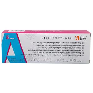 AllTest SARS-CoV-2-(COVID-19) Antigen Saliv självtest 5 st produkt bild
