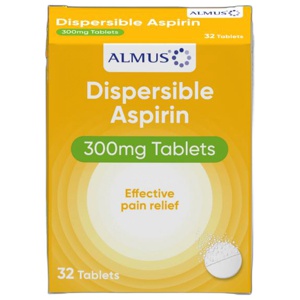 Almus Aspirin 300mg Dispersible Tablets 32 Tablet product image