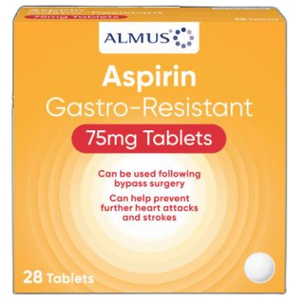 Almus Aspirin 75MG Gastro Resistant Tablets product image