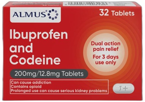 Almus Ibuprofen & Codeine 200mg/12.8mg Tablets product image