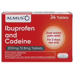 Almus Ibuprofen & Codeine 200mg/12.8mg Tablets product image