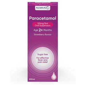 Almus Paracetamol 120mg/5ml Oral Suspension Sugar Free 3M+ product image