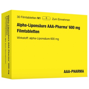 Alpha-Liponsäure AAA-Pharma 600mg 30 St Filmtabletten Produktbild