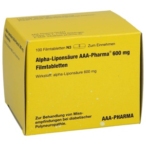 Alpha-Liponsäure AAA-Pharma 600mg 100 St Filmtabletten Produktbild