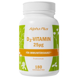 Alpha Plus D3-Vitamin 25µg 180 tabletter produkt bild