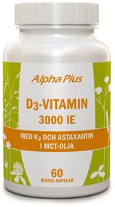Alpha Plus D3 vitamin 3000 IE + K2 60 kap produkt bild