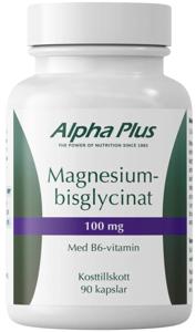 Alpha Plus Magnesiumbisglycinat 100 mg 90 kapslar produkt bild