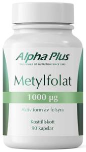 Alpha Plus Metylfolat 1000 µg 90 kapslar produkt bild