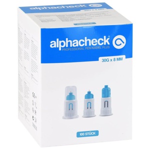 alphacheck professional Pen-Nadeln Plus 30 G x 8 mm 100 St Kanüle Produktbild