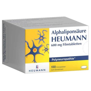Alphaliponsäure Heumann 600 mg Filmtabletten, 100 St Filmtabletten Produktbild