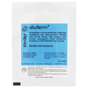 ALUDERM Kinder Kompressen 4x6 cm 1 St Kompressen Produktbild