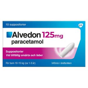 Alvedon, suppositorium 125 mg, 10 st produkt bild