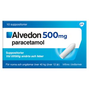 Alvedon suppositorium 500 mg 10 st produkt bild