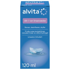 Alvita Alt-i-en Linsevæske, 120 ml produktbilde