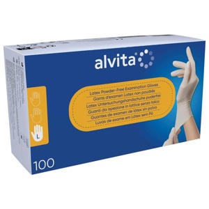 Alvita Latex Unt.Handschuhe unsteril puderfrei L Produktbild