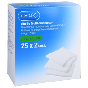ALVITA Mullkompressen steril 10x10 cm Produktbild