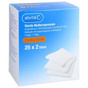 ALVITA Mullkompressen steril 7,5x7,5 cm Produktbild