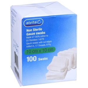 ALVITA Mullkompressen unsteril 10x10 cm Produktbild